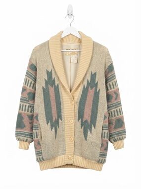 Vintage Hilda Ltd. Icelandic Wool Cardigan Gorpcore Cabin Core Oversized Small